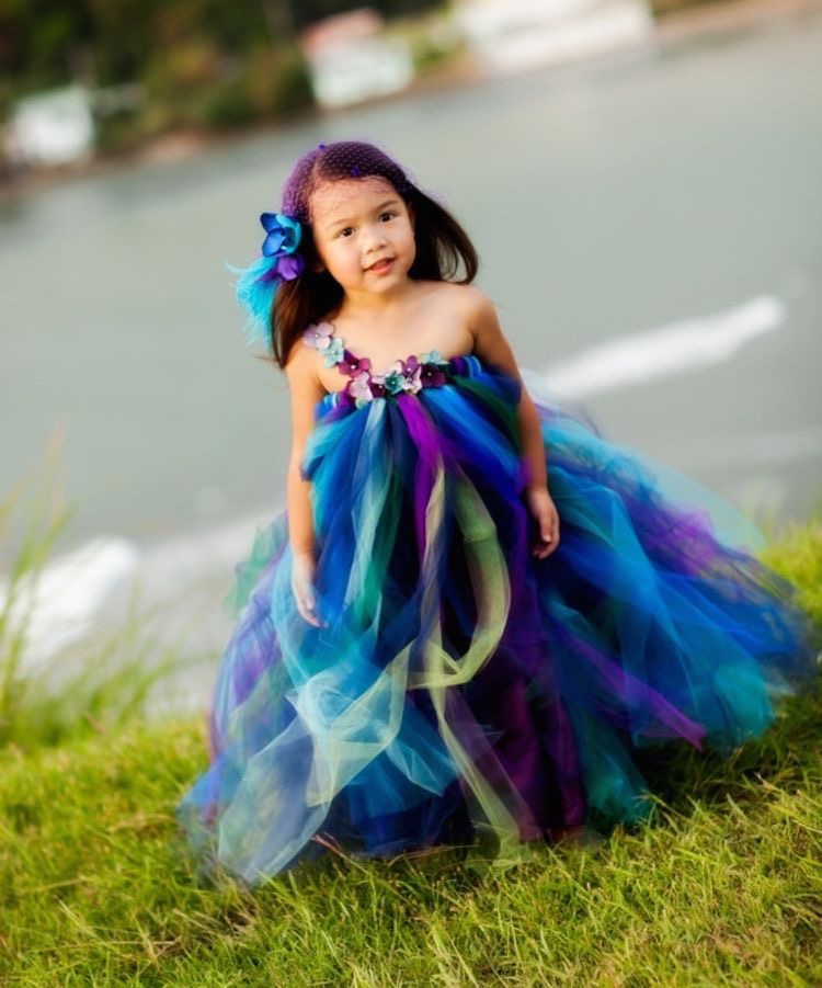 Gorgeous colourful girls couture gown - Slaylebrity