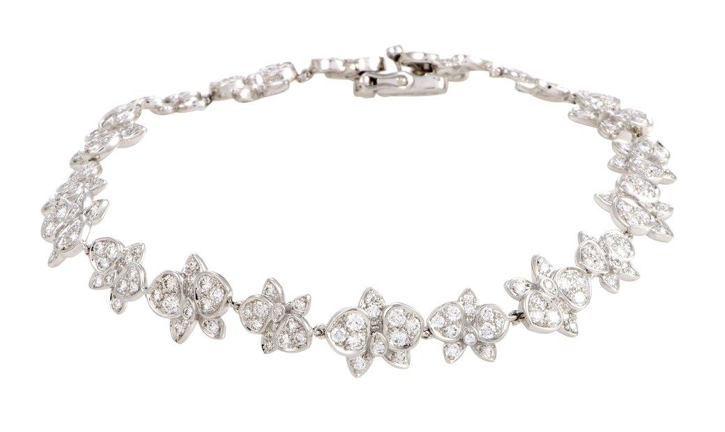 Cartier Caresse d'Orchidees 18K White Gold Diamond Bracelet - Slaylebrity