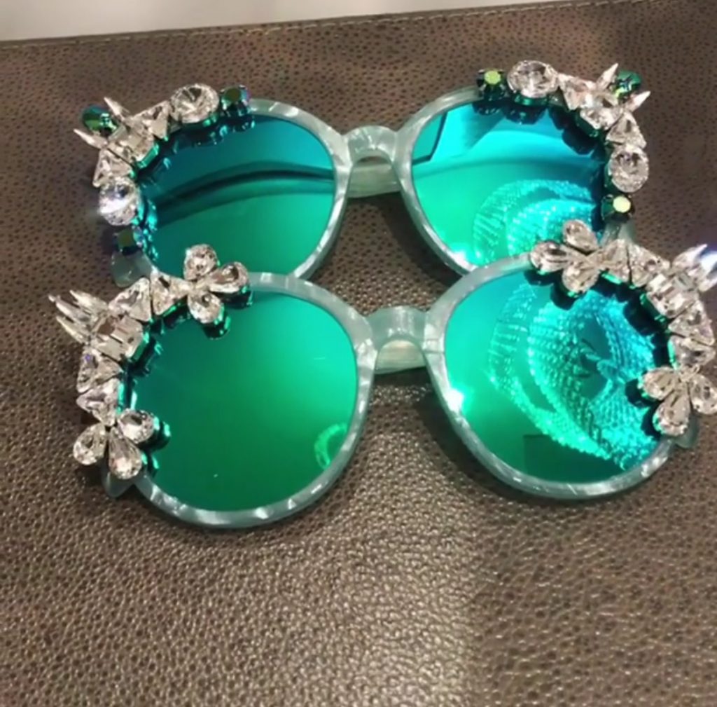 green crystal eyewear