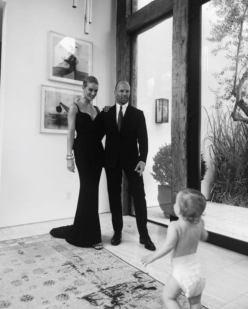 Rosie Huntington-Whiteley gave the sweetest glimpse of her baby son as she and Jason Statham get red carpet ready