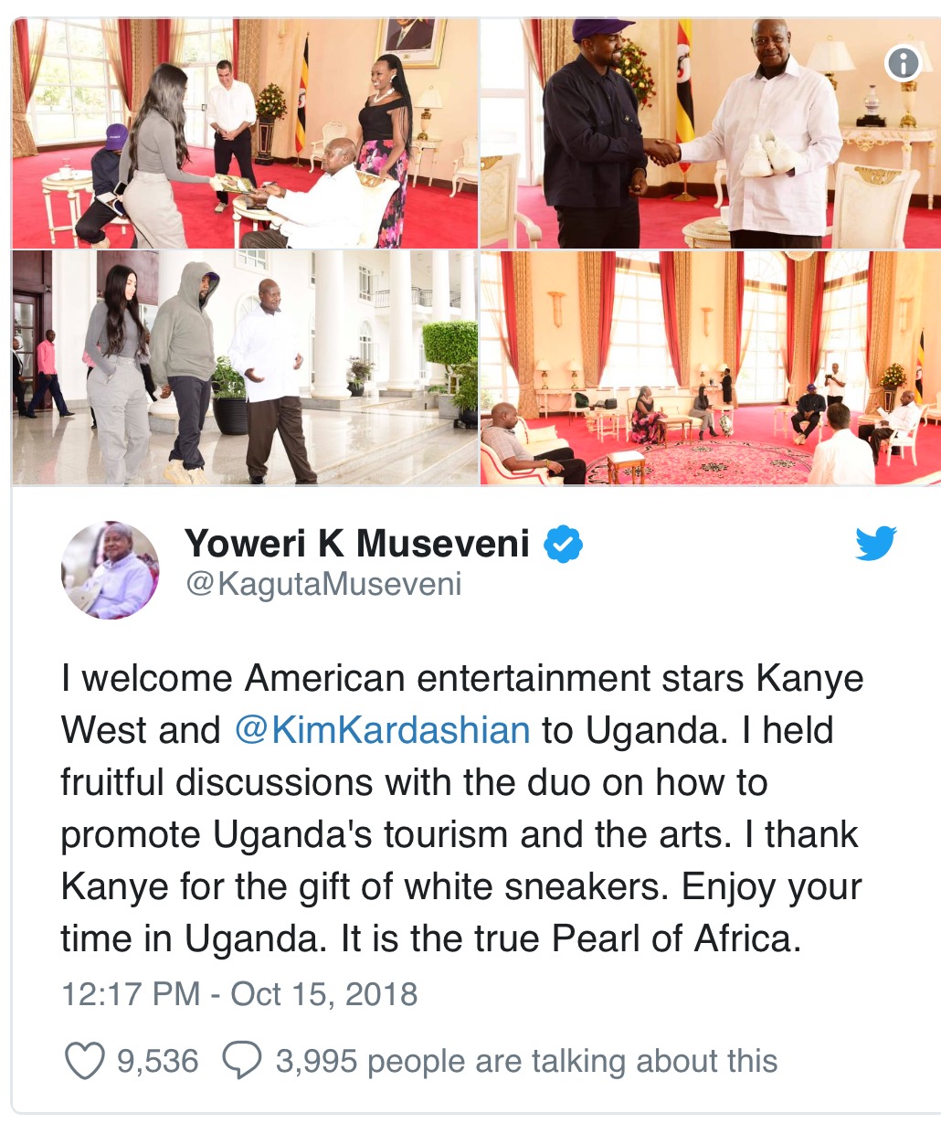 Kanye West and family received in Uganda like Royalty