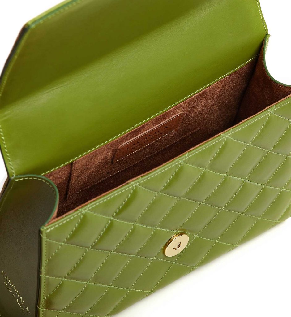 Quilted green leather shoulder bag - Slaylebrity