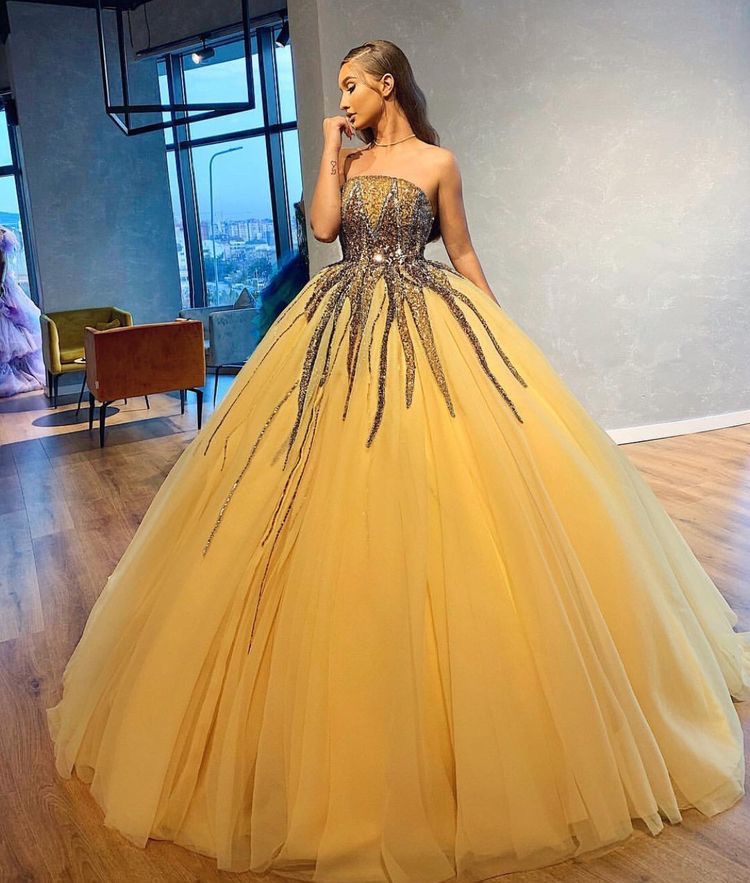Absolutely stunning yellow ball gown ...