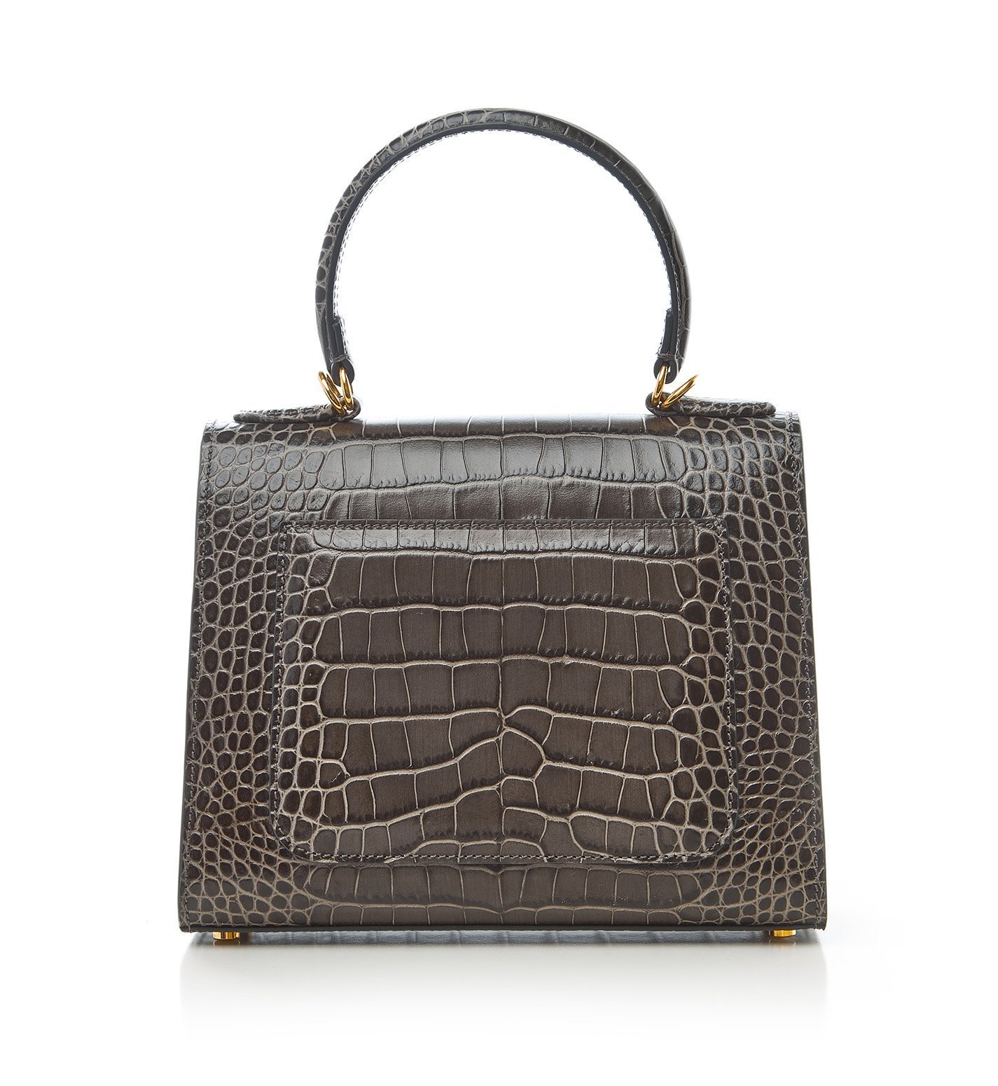 Grey crocodile embossed leather bag - Slaylebrity