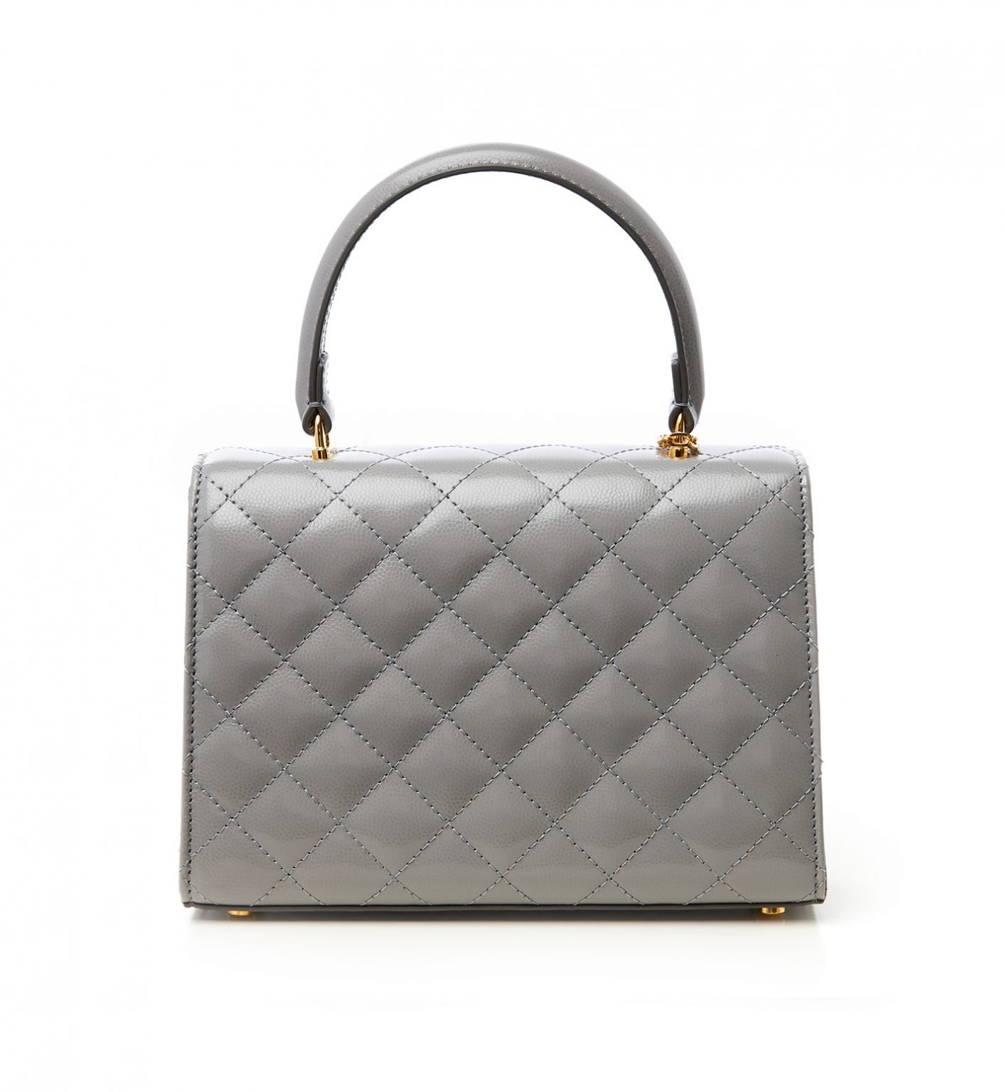 Grey quilted caviar leather bag - Slaylebrity
