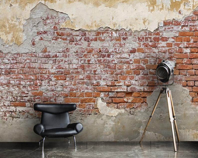 3D Custom Luxury Brick Wall, Loft, Industrial Vinyl Wallpaper Exclusive ...