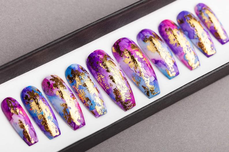 Luxury Golden Unicorn Press on Nails - Slaylebrity