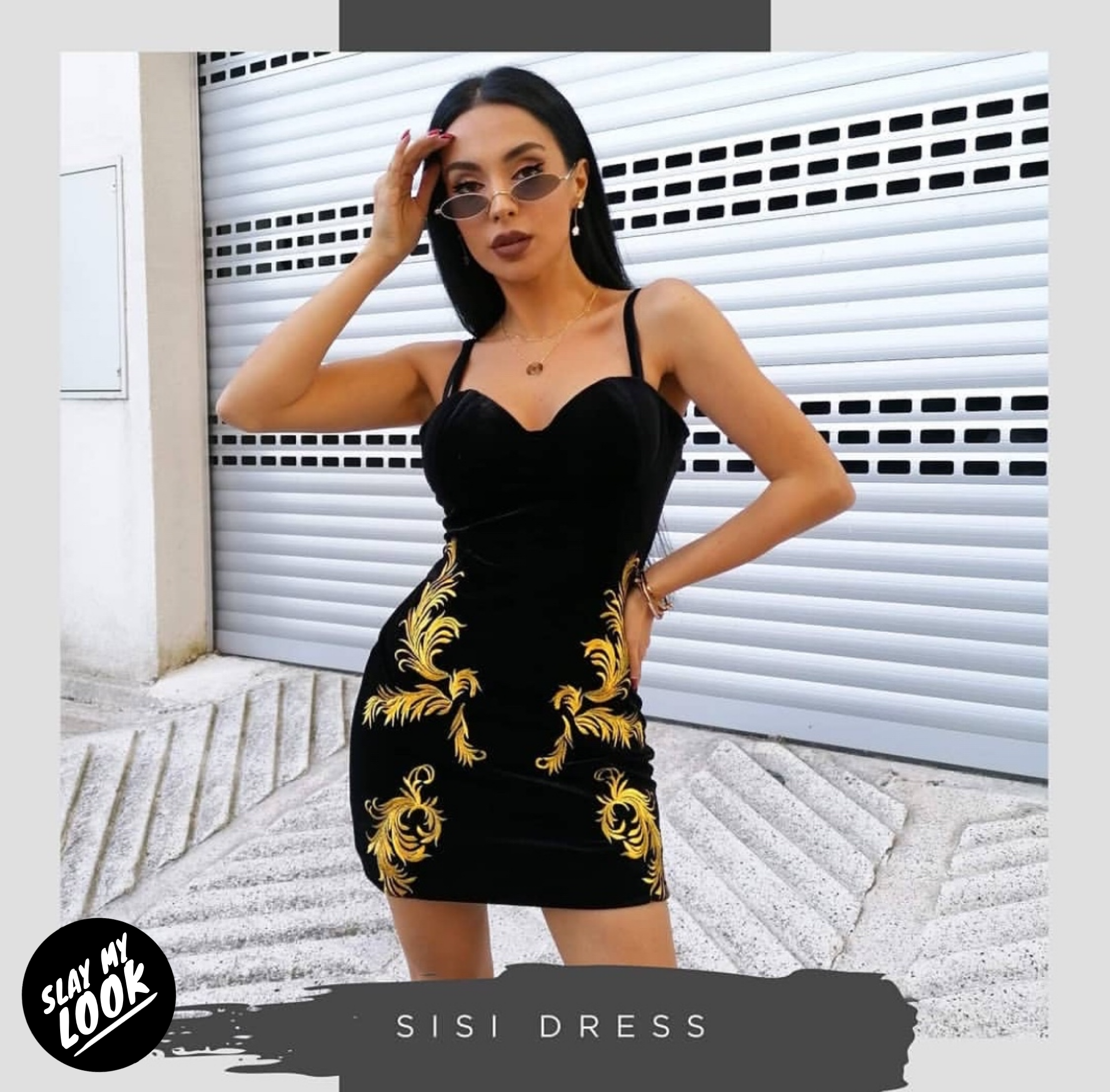 Black and Gold mini dress - Slaylebrity