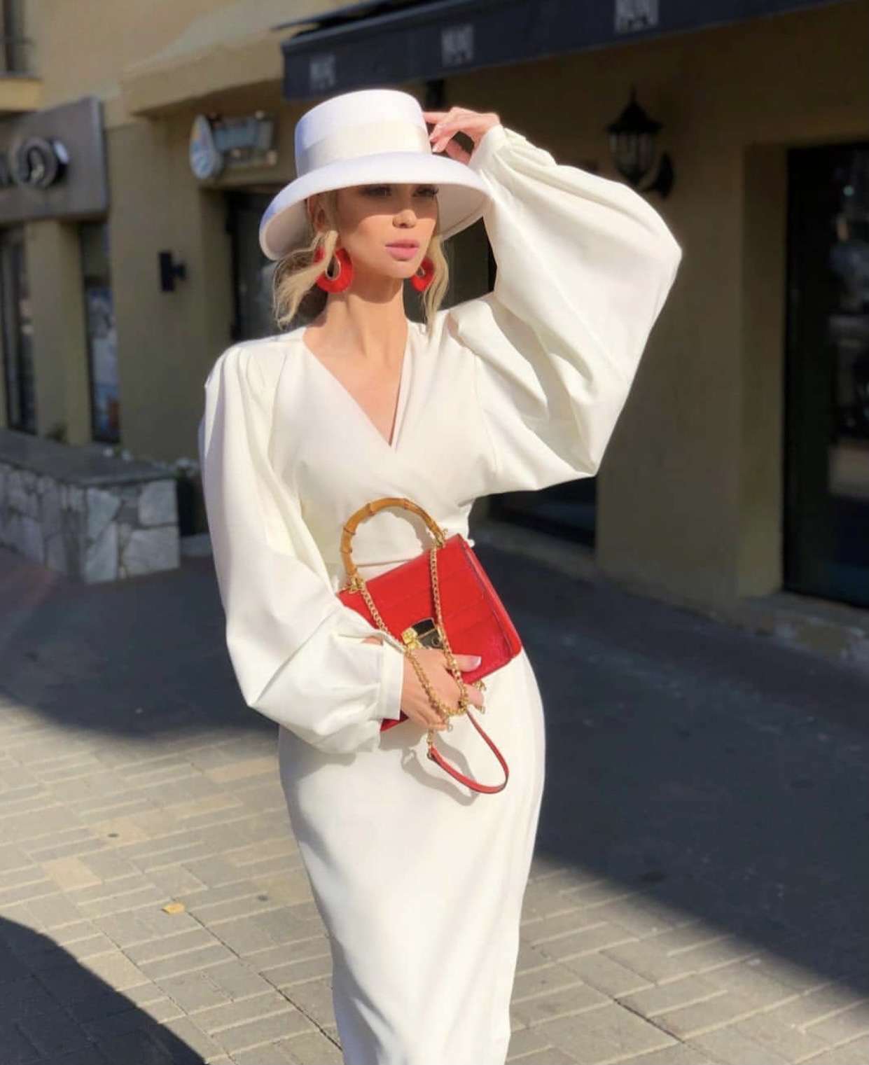 Valentina Safronova in a white and red mix outfit - Slaylebrity
