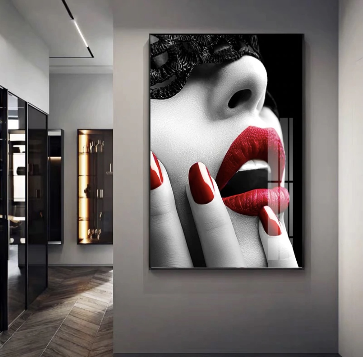 Luxury Modern red black and white art print - Slaylebrity