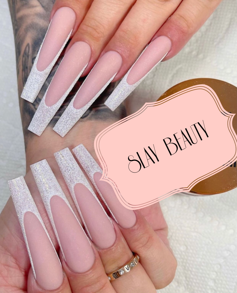 Luxury pink glam French mani jet set babe press on Nails - Slaylebrity