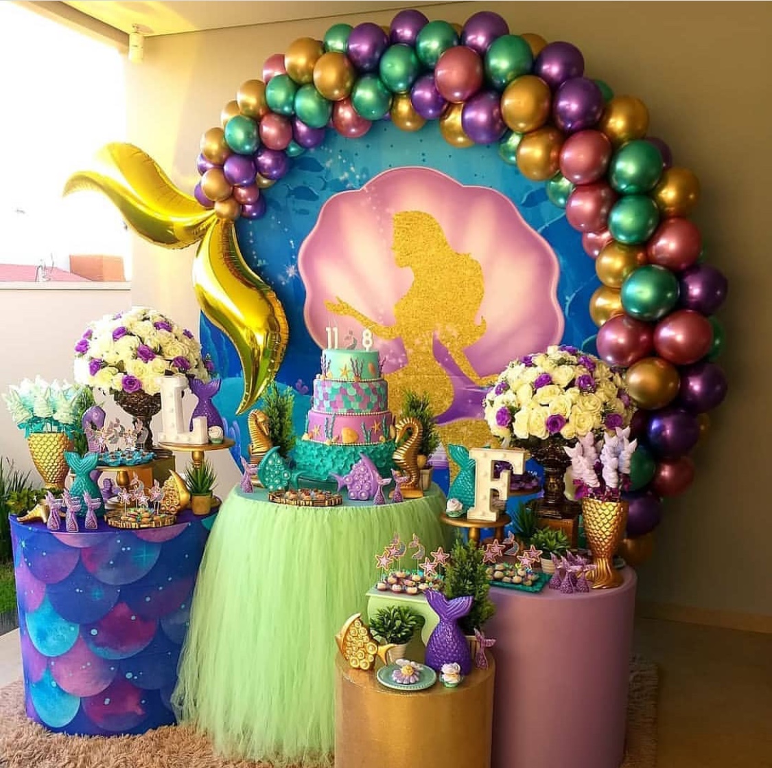 Mermaid theme party dessert table decor idea - Slaylebrity