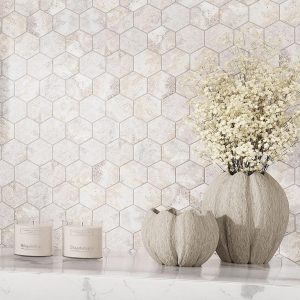 Luxe chic hexagon cream tile