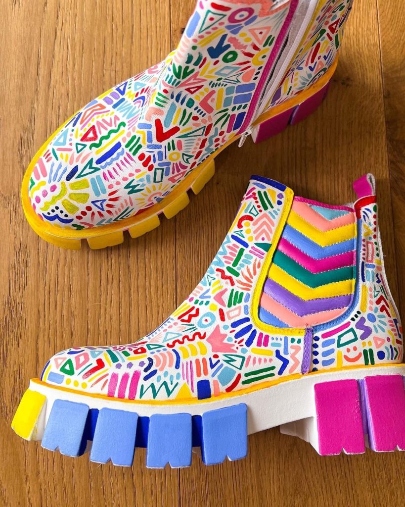 This luxe hand painted boots will boost your mood