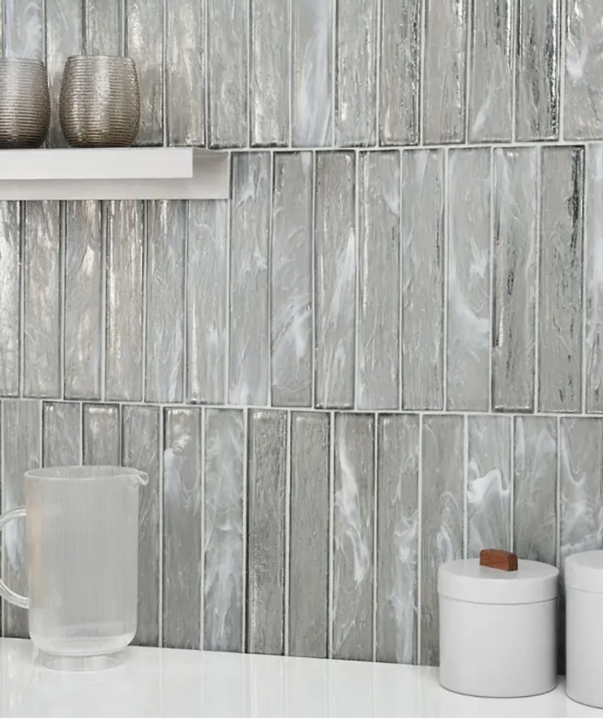 Luxe grey ice aesthetic polished tile