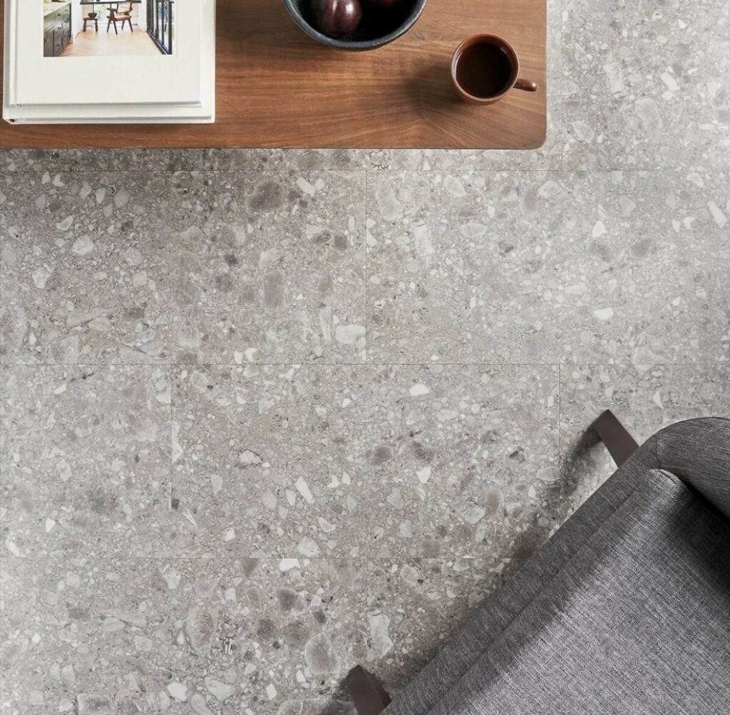 Lush earth grey stone aesthetic vinyl tile
