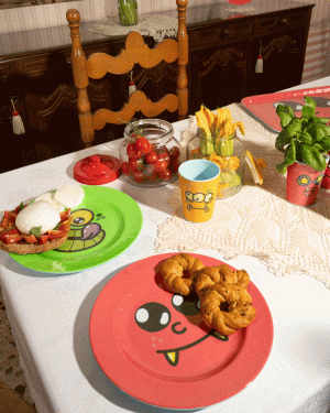 Quirky monster tableware art collection